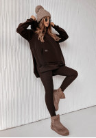 Sweatshirt z kieszenią i kapturem Siempre in chocolate