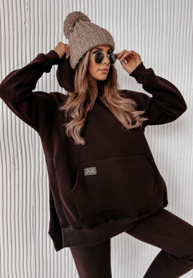 Sweatshirt mit Tasche und Kapuze Siempre Schokoladenbraun