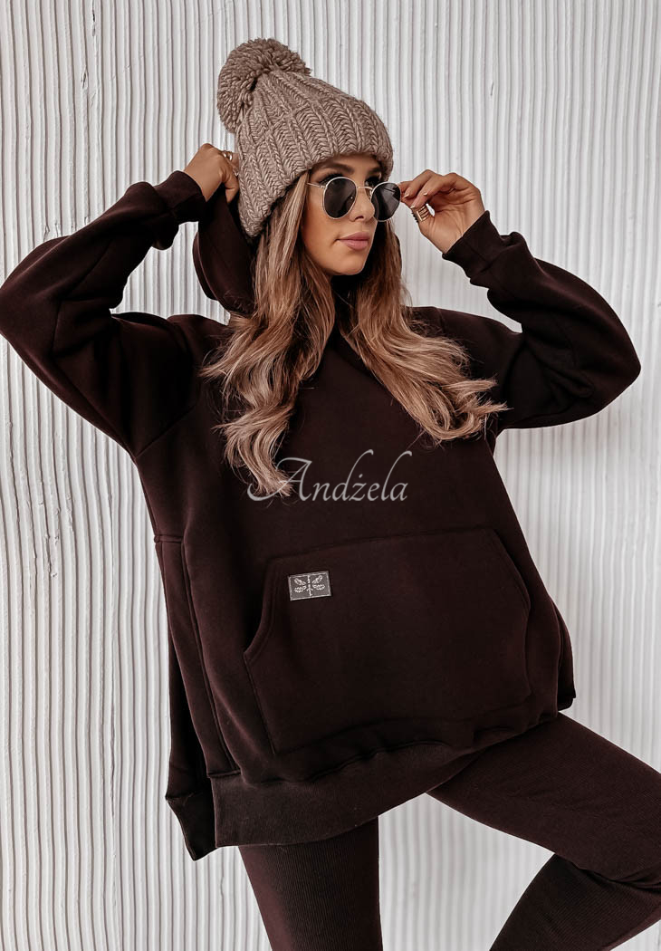 Sweatshirt mit Tasche und Kapuze Siempre Schokoladenbraun