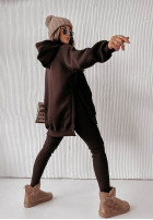 Sweatshirt z kieszenią i kapturem Siempre in chocolate