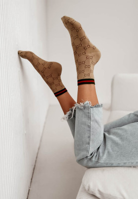 Gemusterte Socken Nicodemi Camel