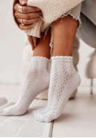 Ażurowe skarpetki Piper white