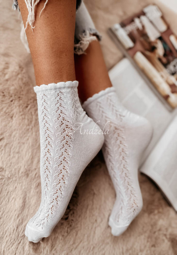 Durchbrochene Socken Piper Weiß