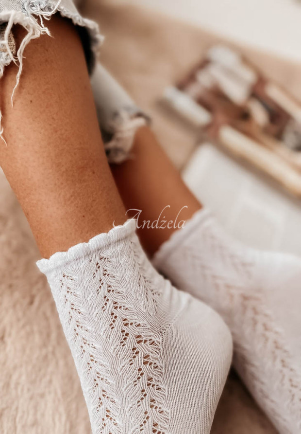 Durchbrochene Socken Piper Weiß