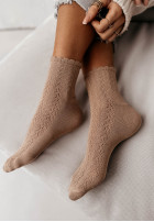 Ażurowe skarpetki Piper in beige