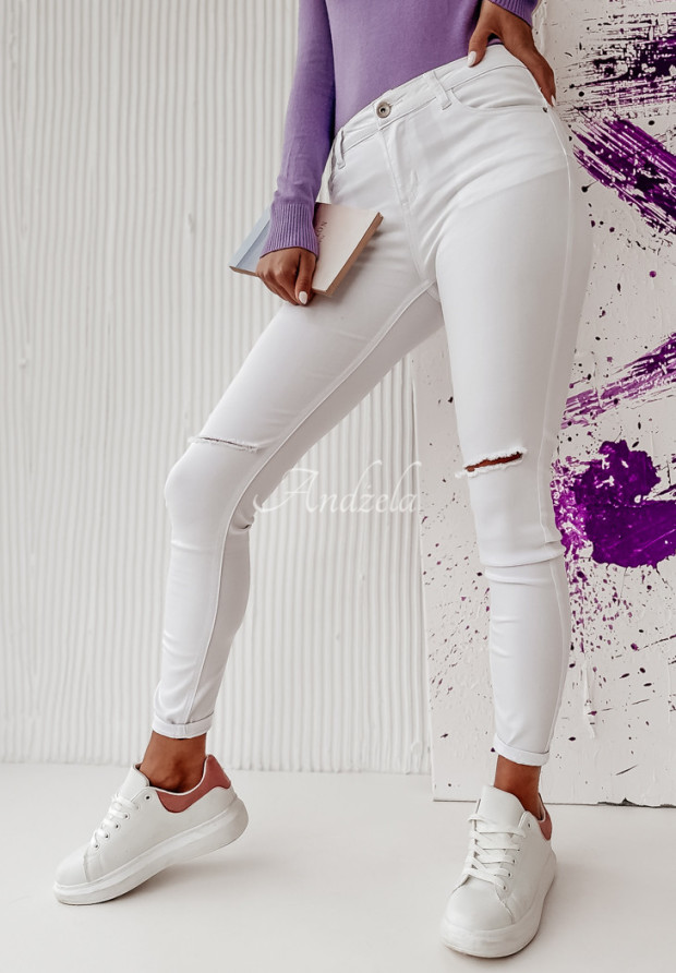 Skinny-Jeans mit Destroyed Effekten Molise Weiß