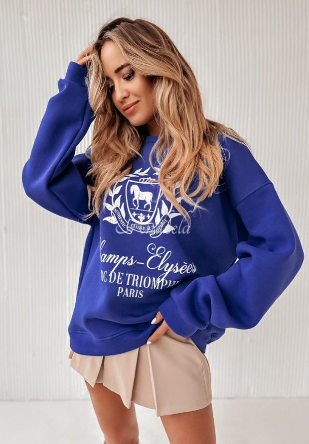 Oversized Sweatshirt mit Print Champs Kobaltblau
