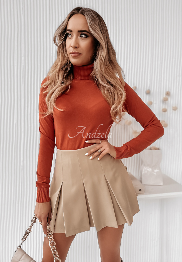 Figurnaher Rollkragenpullover Solange Dunkelorange