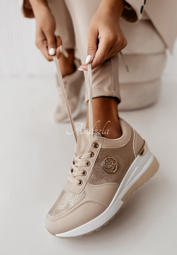 Sneakers Crazy About Fashion beige-golden