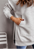 Sweatshirt z kapturem Olvido jasnoszara