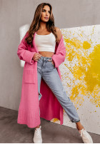 Długi Cardigan oversize It's Destiny in pink