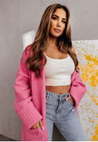 Długi Cardigan oversize It's Destiny in pink