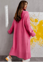 Długi Cardigan oversize It's Destiny in pink