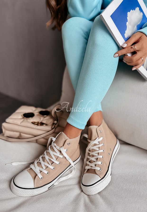 Hohe Turnschuhe Conves Long Beige