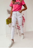 Hose Jeans z przetarciami Bristol białe