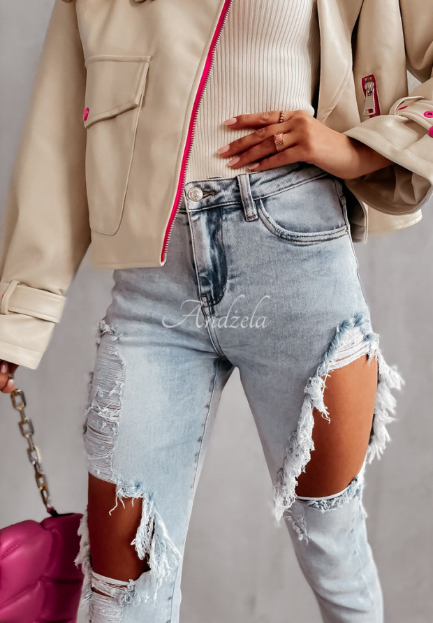 Jeanshose mit Destroyed-Effekten Cavill hellblau