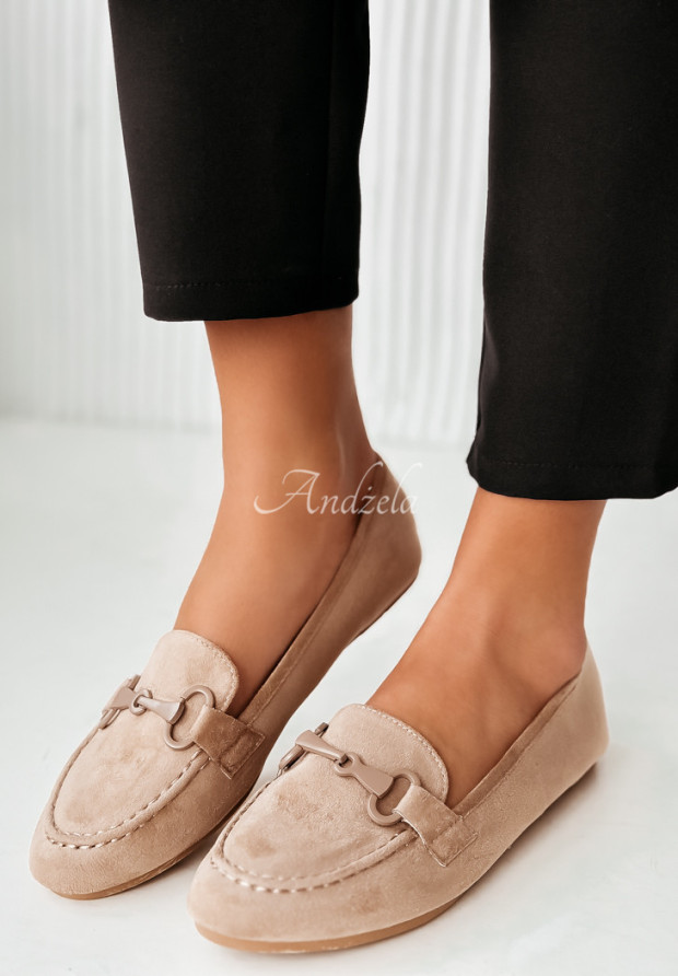 Loafer aus Veloursleder Trisso Camel