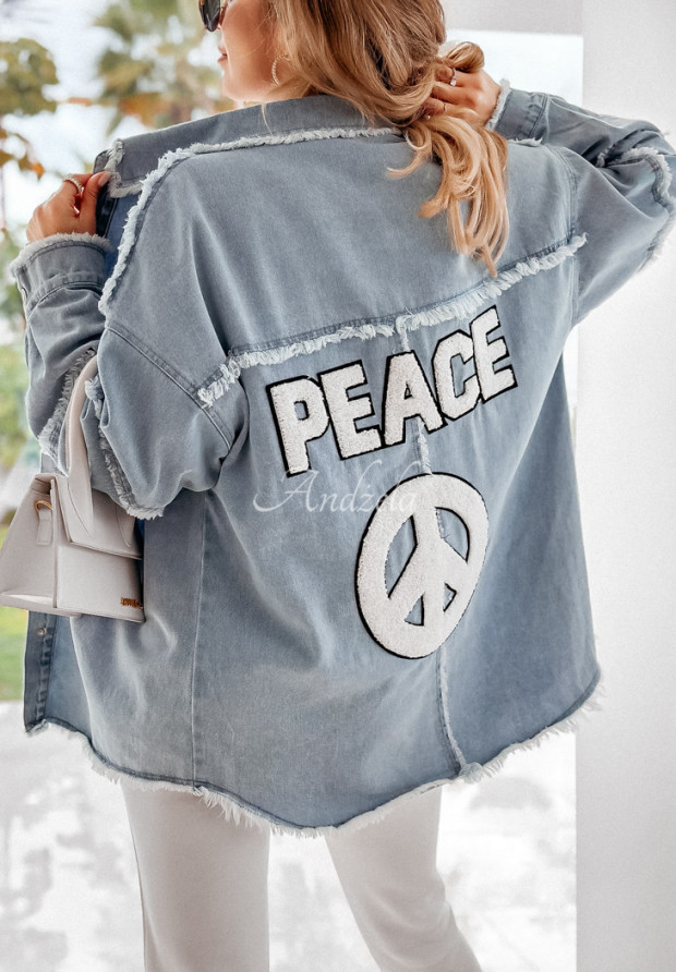Jeans-Hemd-Jacke Don't Regret Hellblau