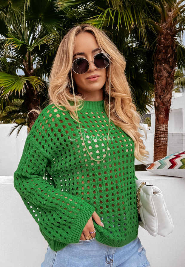 Durchbrochener Pullover Lorenzi Grün