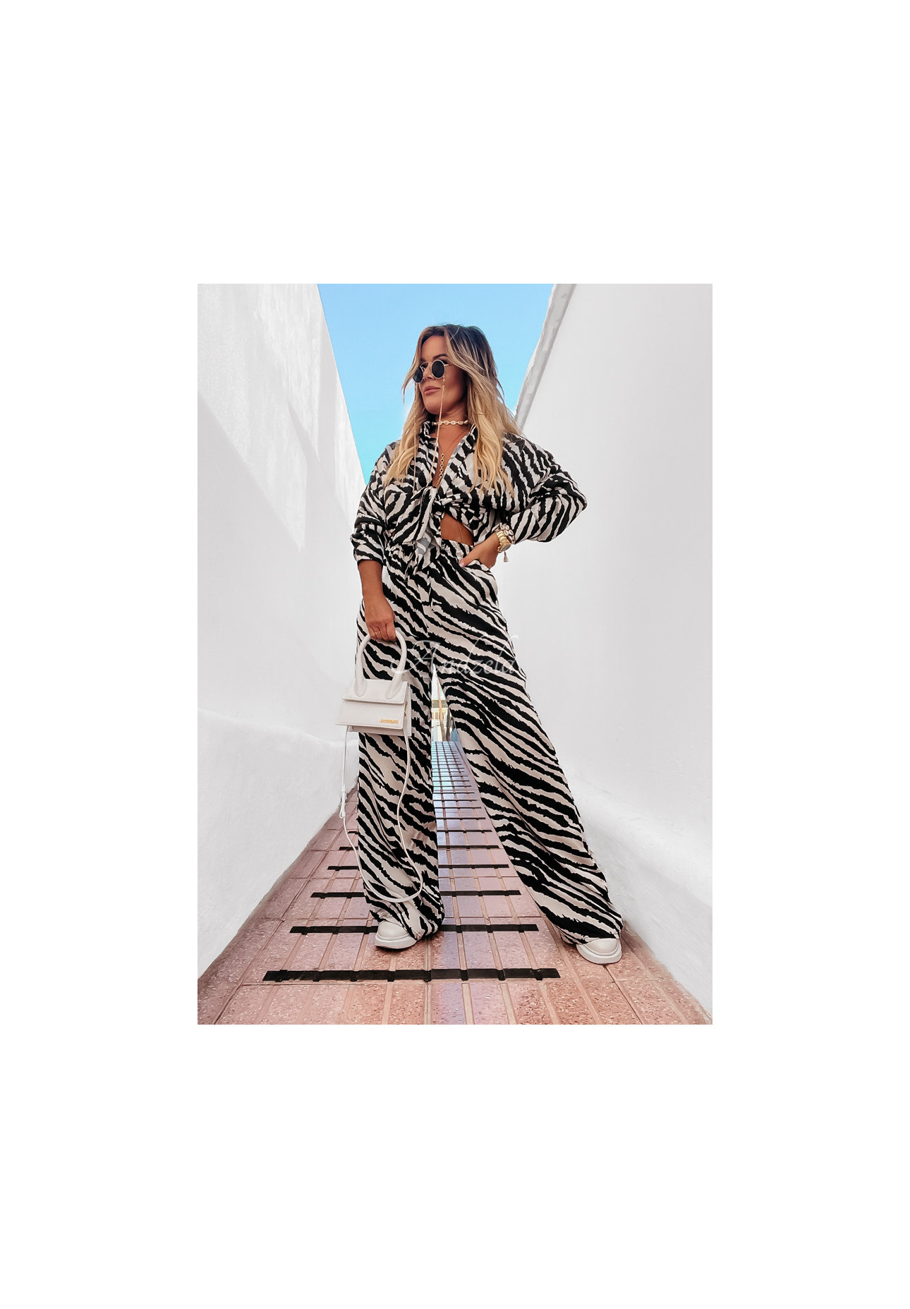 Satinhose wide leg Girls Gone Wild mit Zebramuster