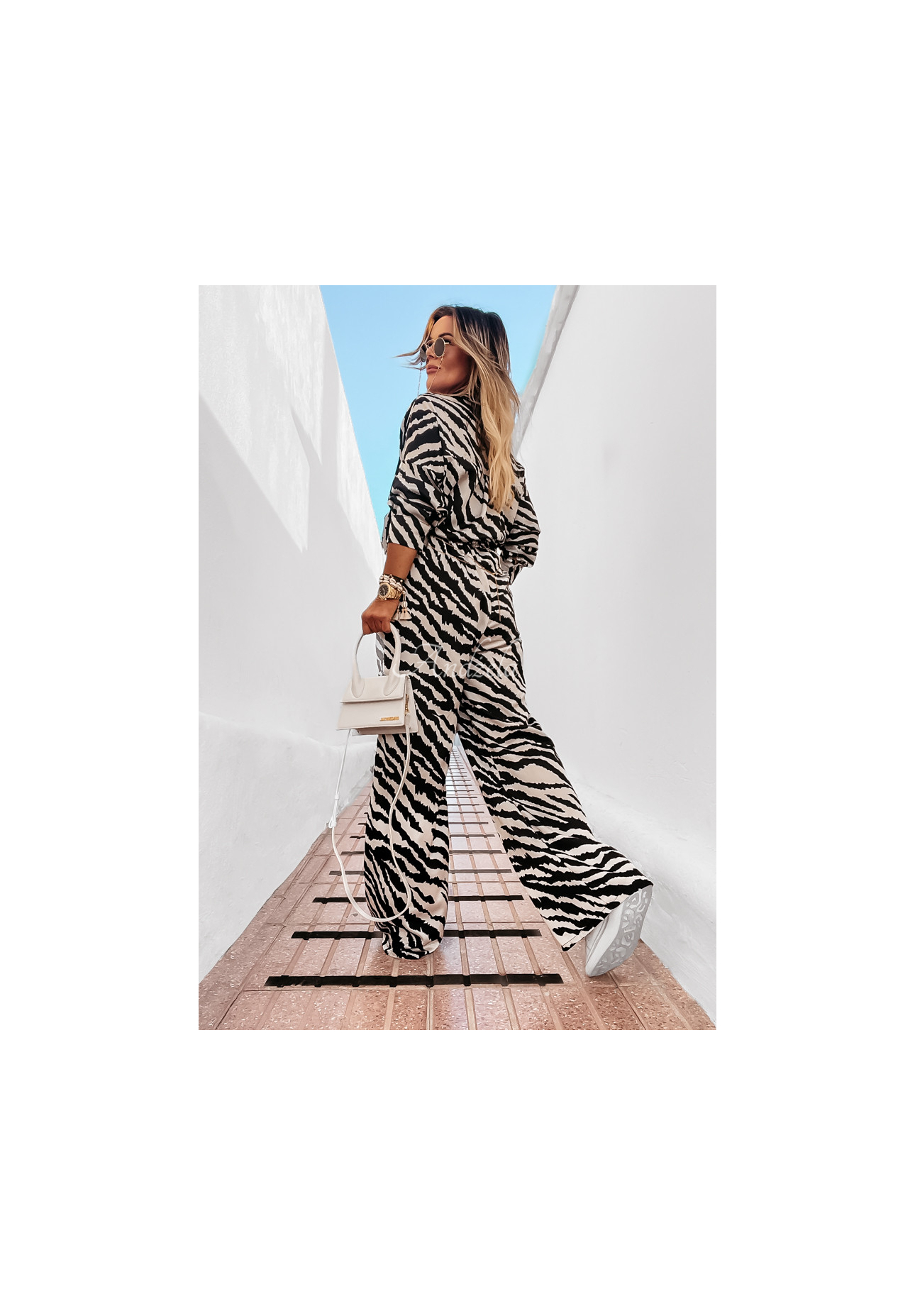 Satinhose wide leg Girls Gone Wild mit Zebramuster