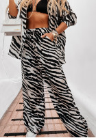 Satynowe Trousers wide leg Girls Gone Wild w zebrę