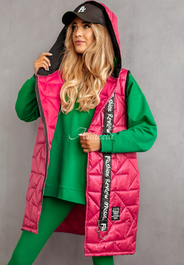 Steppweste mit Kapuze Life Fuchsia