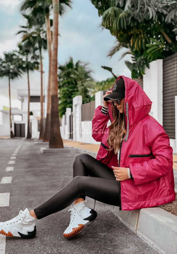 Kurze Oversize-Jacke Rea Fuchsia