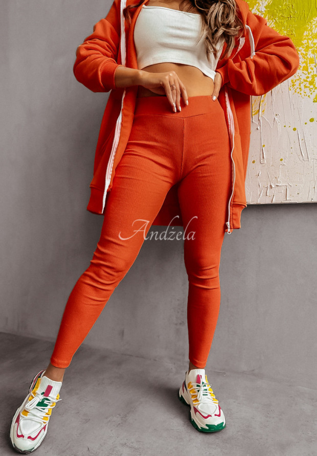 Gerippte Leggings Siempre dunkelorange