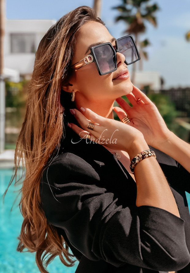 Quadratische Sonnenbrille No More Drama Schwarz