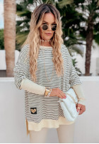 Asymetryczna Blouse Tunic w paski Rochelle in black