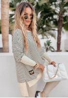 Asymetryczna Blouse Tunic w paski Rochelle in black