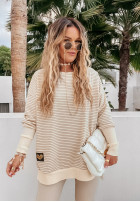 Asymetryczna Blouse Tunic w paski Rochelle in beige