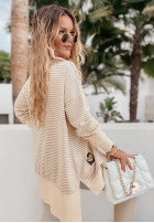 Asymetryczna Blouse Tunic w paski Rochelle in beige