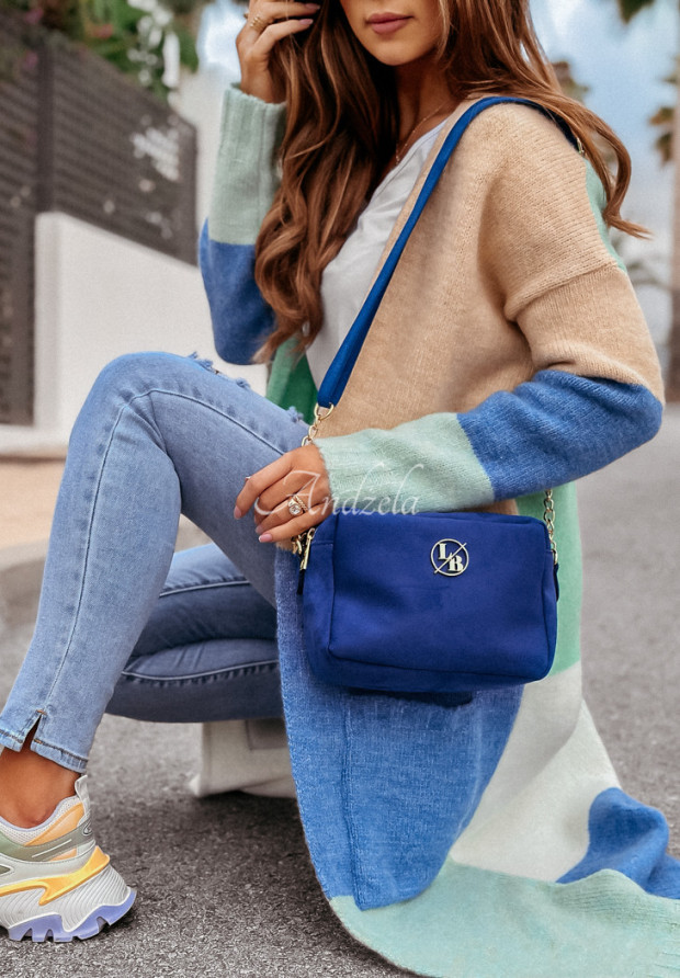 Tasche aus Veloursleder Stay True Kobaltblau