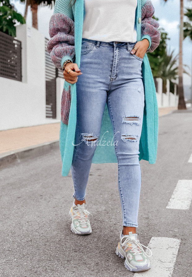 Skinny Jeans mit Destroyed-Effekten Brooklyn Hellblau