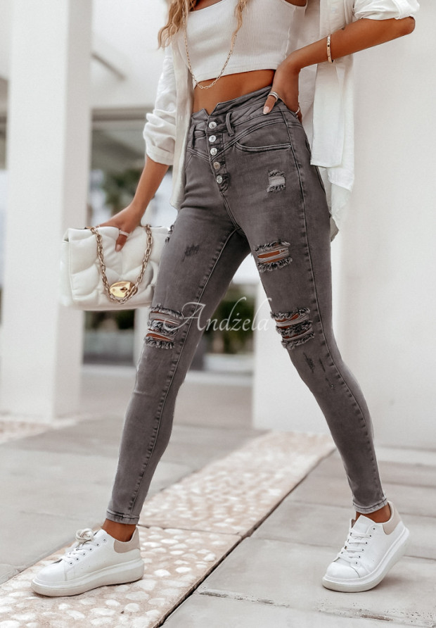 Skinny Jeans mit Destroyed-Effekten Randall Grau