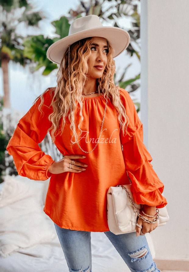 Oversize-Bluse mit Rüschen Marinela Orange