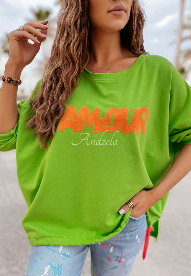 Sweatshirt mit Aufschrift Amours Grün