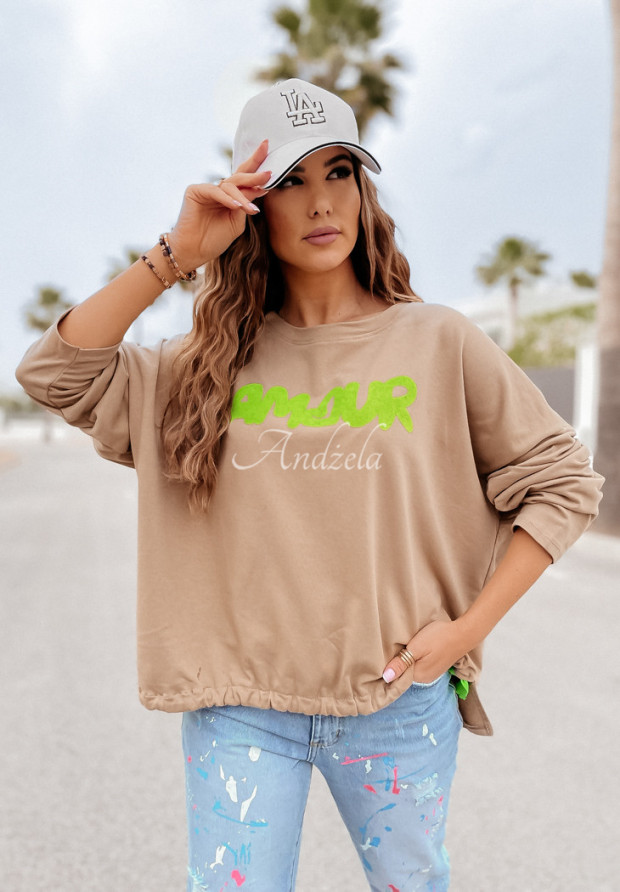Sweatshirt mit Aufschrift Amours Camel
