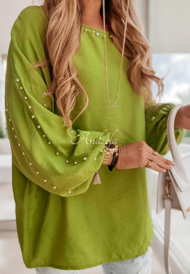 Oversize-Bluse mit Verzierung Liris Grün