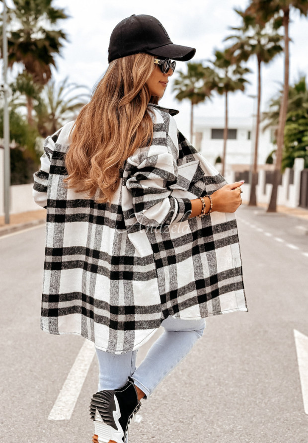 Karierte Hemd-Jacke Don't Worry Schwarz