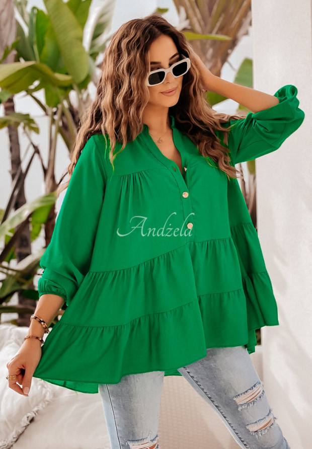 Oversize Tunika mit Rüsschen How Lovely Grün