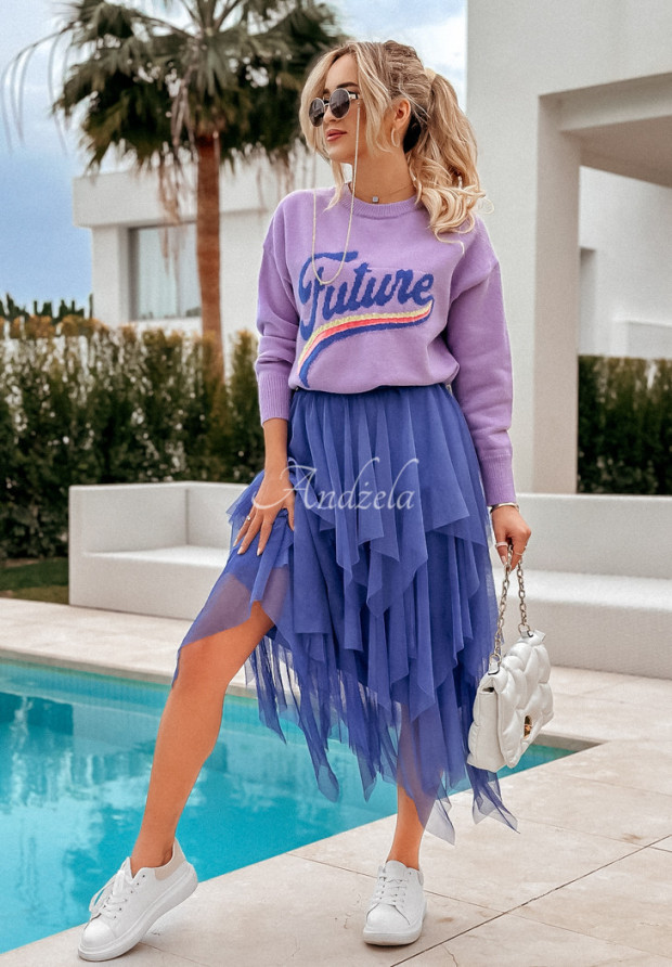 Oversize Pullover mit Aufschrift Future Fuchsia