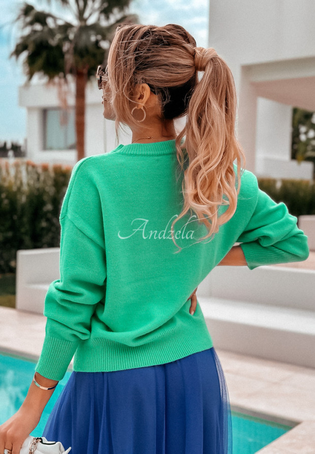 Oversize Pullover mit Aufschrift Future Mintgrün
