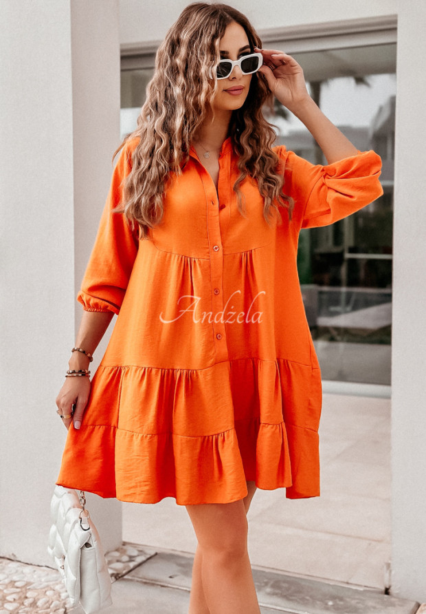 Oversize-Kleid mit Rüschen True Beauty Orange