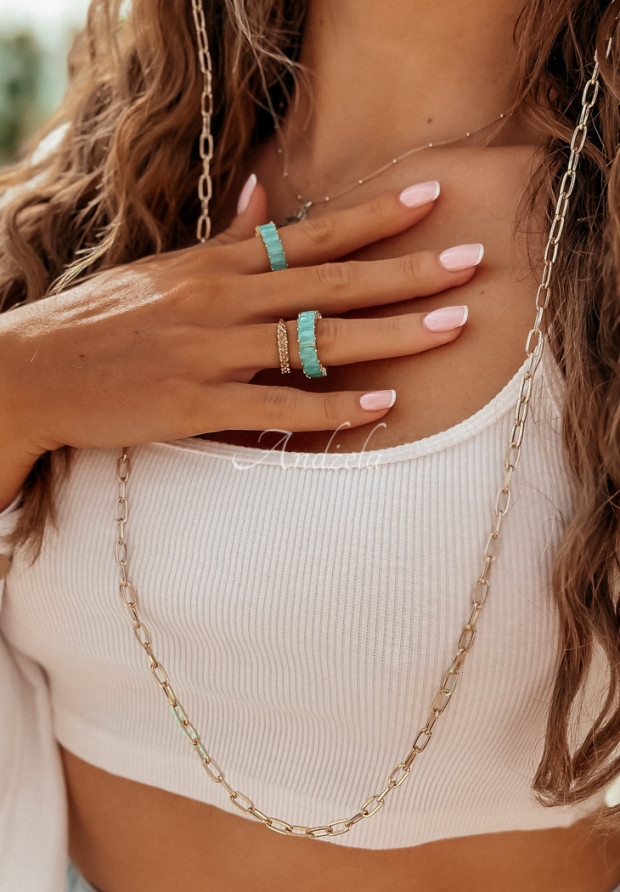 Ring mit Kristallen Sparkle All Over Mintgrün