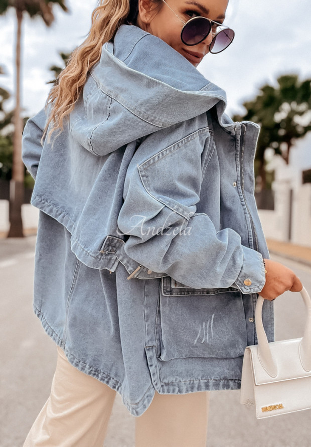 Parka-Jacke aus Jeansstoff Francine Blau