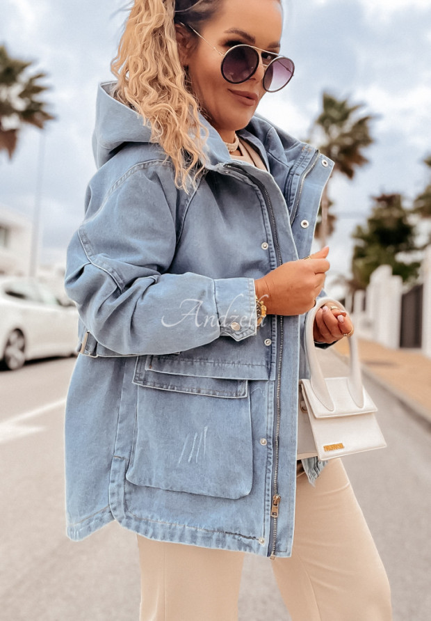 Parka-Jacke aus Jeansstoff Francine Blau
