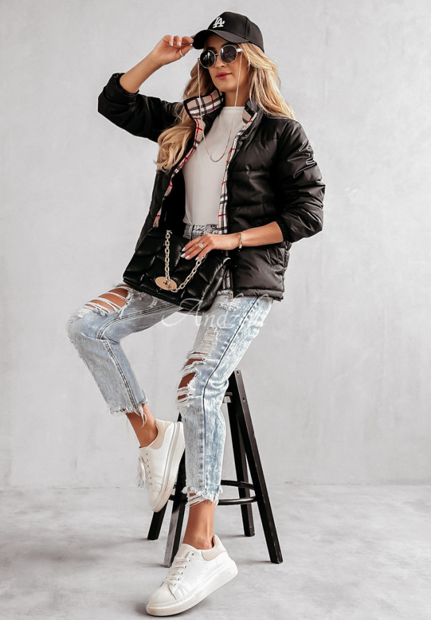Kurze Steppjacke Living Life Schwarz